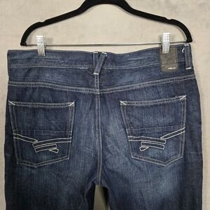 Helix‎ Jeans Mens 36x30 Slim Boot Embroidered Pockets blue